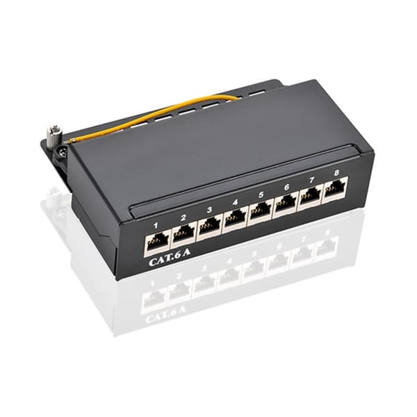 CAT 6a Mini/Desktop Patch Panel, 8-porttinen