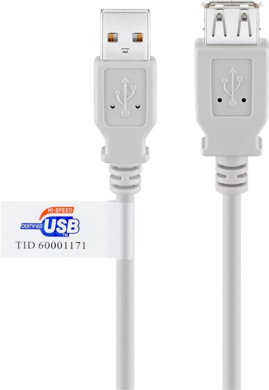USB 2.0 Hi-Speed-forlængerkabel med USB-certifikat