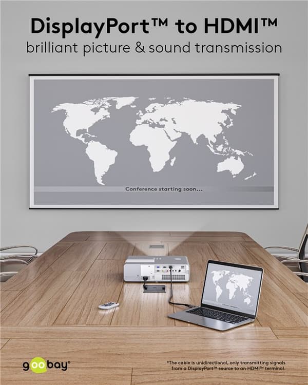 DisplayPort™ til HDMI™-kabel, 4K ved 60 Hz