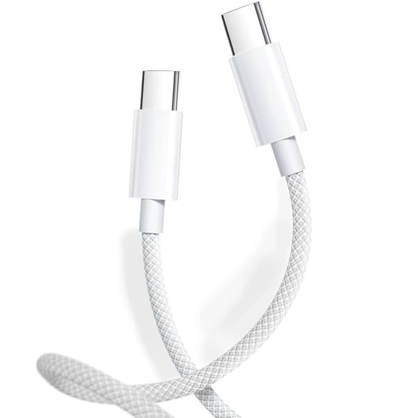 2 m USB-C-C-kaapeli, 2 kpl pakkaus White