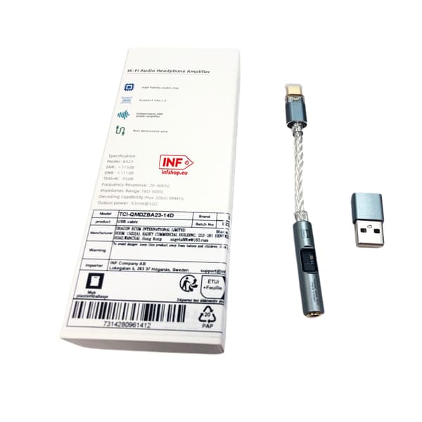 BA23 USB-C til 3,5 mm lydstikadapter med indbygget DAC Grey