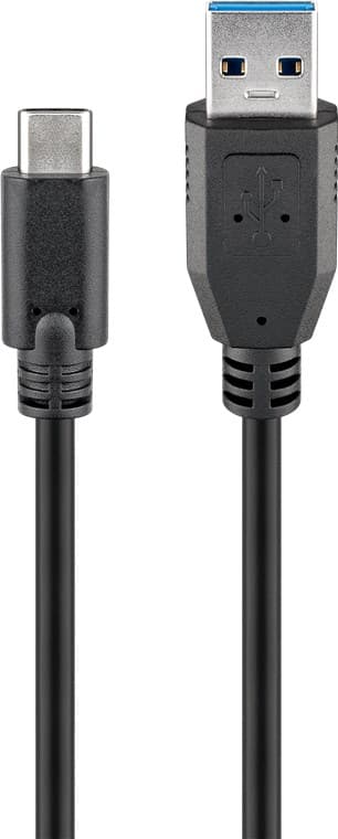 Synkroniser og lad Super Speed ​​USB-C™ til USB A 3.0 ladekabel
