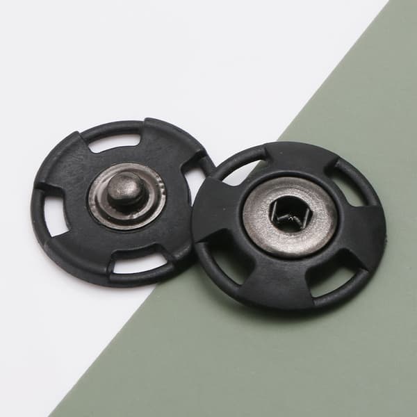 Gennemsigtige trykknapper - 25 mm, 10 stk. Black