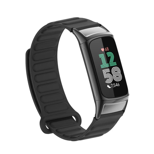Stilig magnetisk silikonrem for Fitbit Charge 6 Black