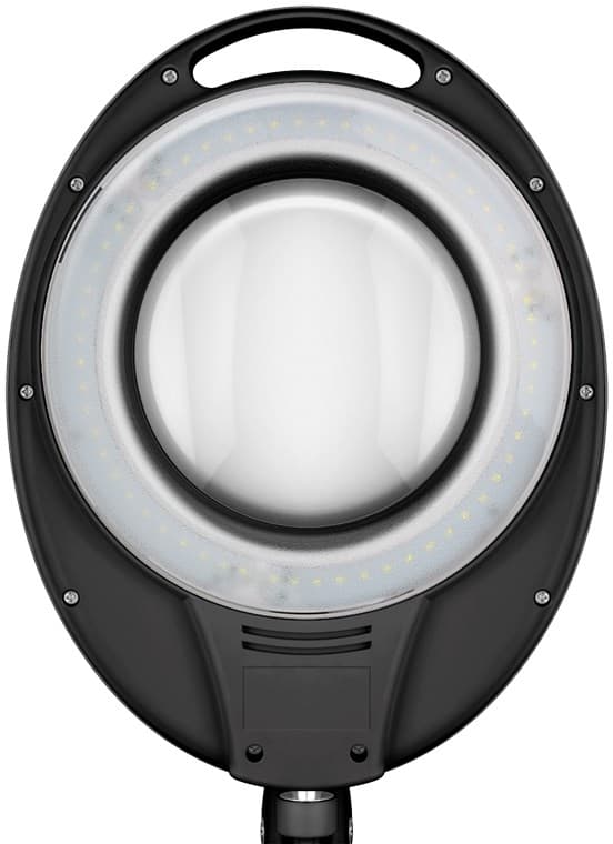 LED forstørrelseslampe med klemme, 8 W, sort