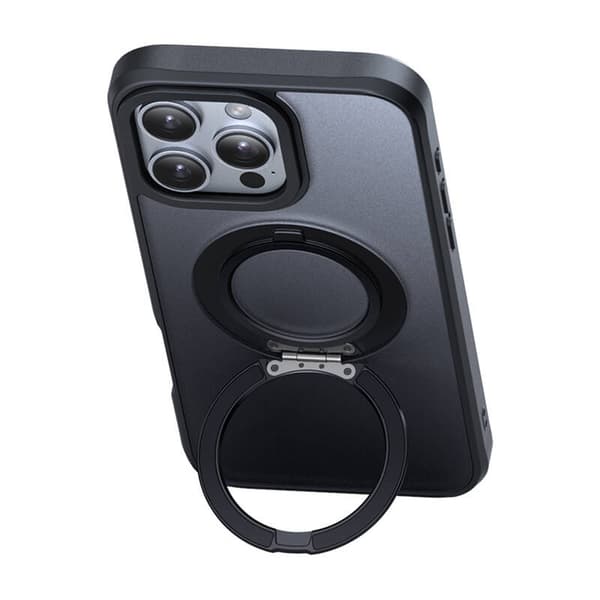 McDodo PC-4933 MagSafe-deksel til iPhone 16 Pro Max med stativ (svart)