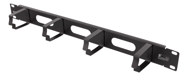 19" cable management, metal, 4 loops and feedthrough, 1U