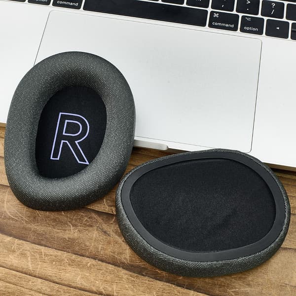 Erstatnings øreputer kompatible med Logitech G522 Lightspeed Wireless - Sett med 2, Mesh Fabric & Memory Foam Black