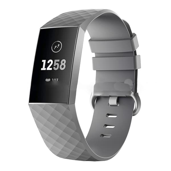 Grått litet silikonarmband för Fitbit Charge 4/3
