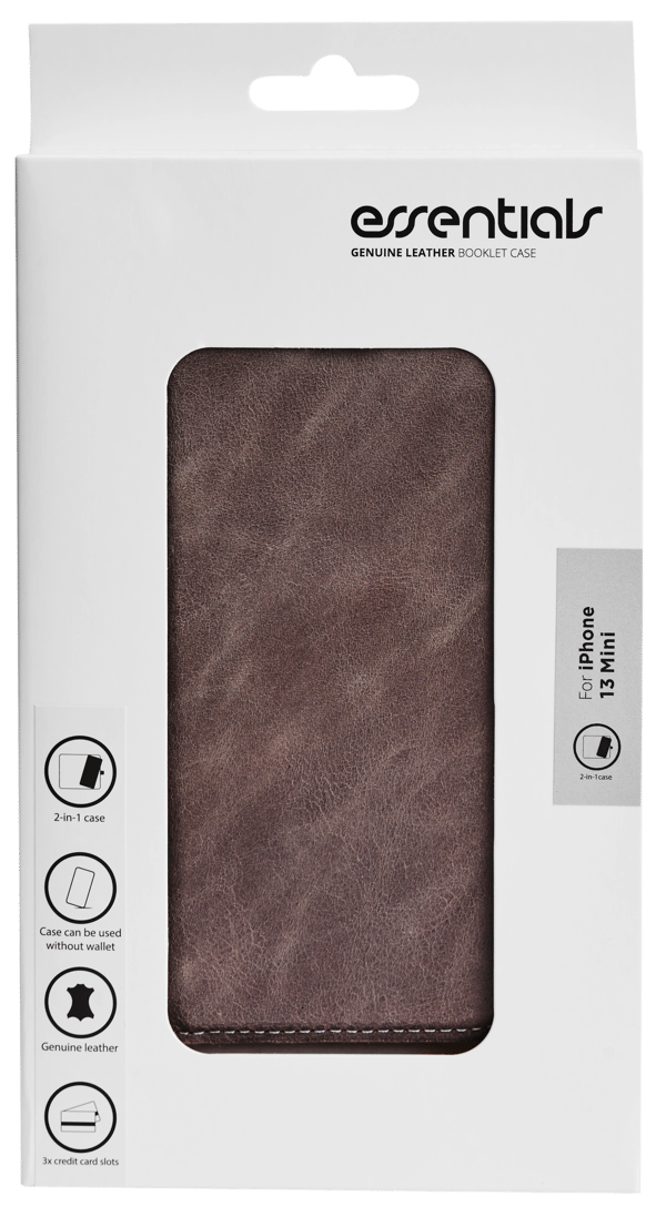 iPhone 13 Mini leather wallet, detachable, Grey