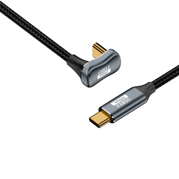 Full-Function GEN2 U-formet USB-C til USB-C datakabel 10Gbps, 100W PD, 4K@60Hz, aluminiumlegering og nylon, 0.5/1/1.5/2m 2 m