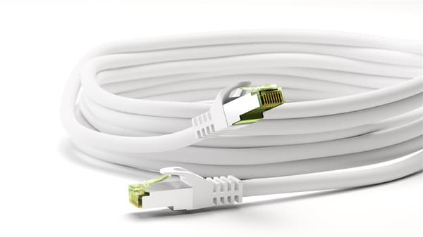 GHMT-certifierad CAT 8.1 patchkabel, S/FTP (PiMF), vit