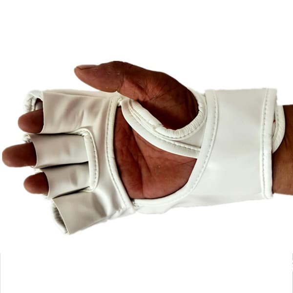 Halvfinger Boxhandskar - MMA Sparring & Sandsäcksträning, Förbättrat Grepp & Ventilation White