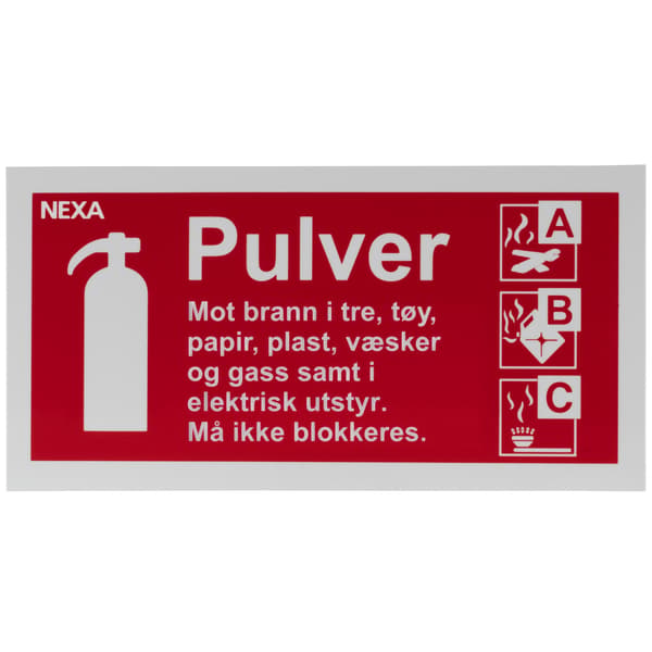 BSP-1020 Skilt til pulverildslukker