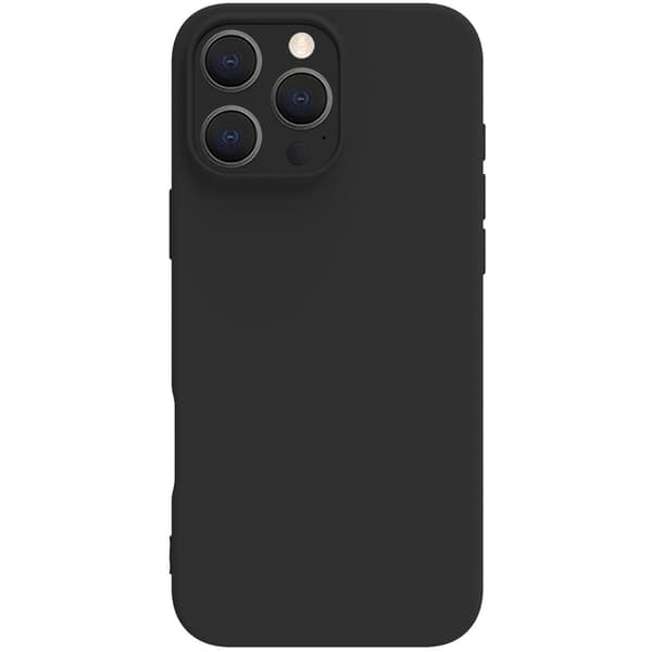 Cromo pehmeä kumikotelo iPhone 16 Pro Max Black