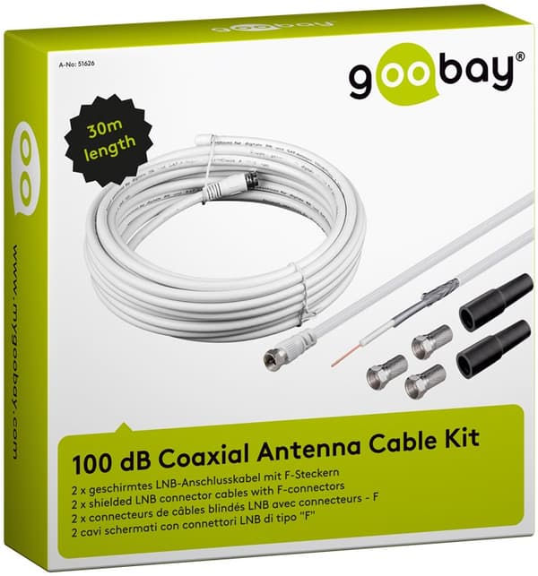 100 dB koaxialantennkabeluppsättning