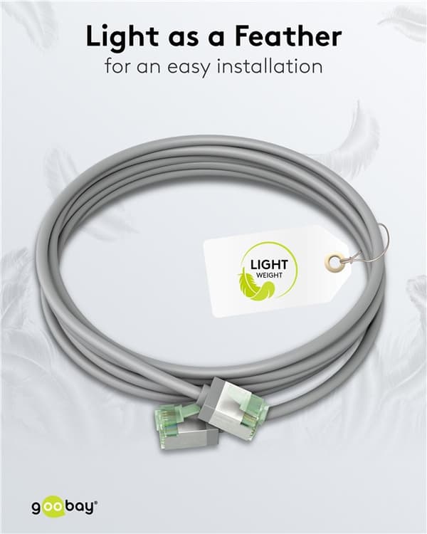 Ultrafleksibel patchkabel CAT 8.1, tynn, U/FTP, grå