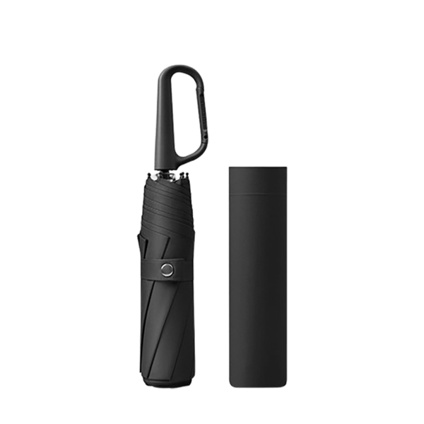 Automatisk Paraply med Ringklämma - Hopfällbart Reseparaply Black
