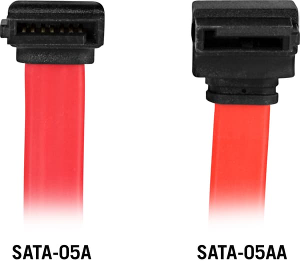 SATA/SAS cable, angled (down)-straight, 0.5m