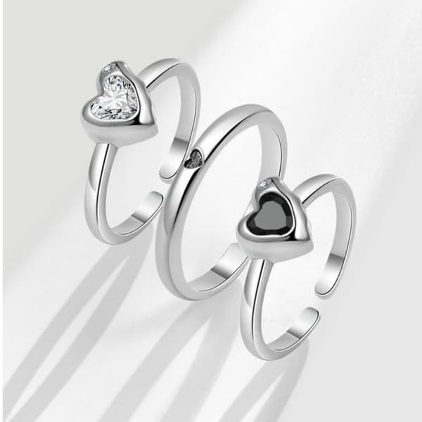 Justerbar Ring - Hjärtdesign Silver