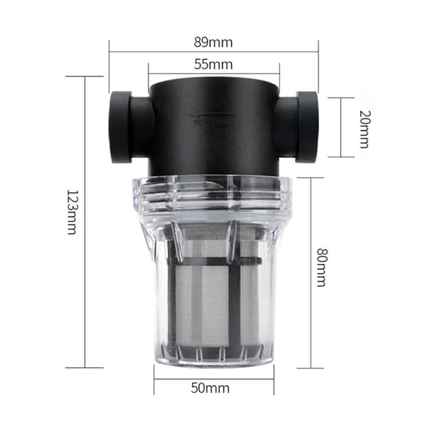 Innebygd vannfilter - 1/2" innvendig gjenge 100 Mesh