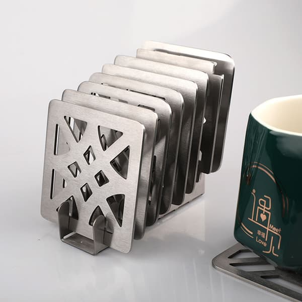 Stilfuld holder til glasbrikker i rustfrit stål til moderne hjem Model 4