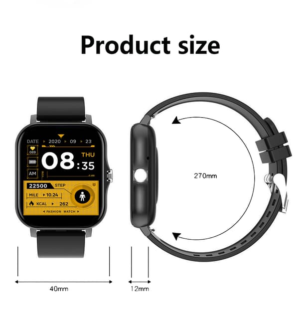 Smartklocka med Bluetooth-samtal och aktivitetsmätare Black