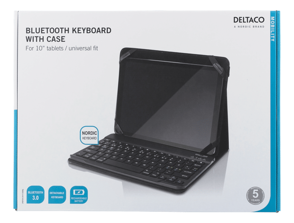 Case and Bluetooth keyboard for 10" tablets, black