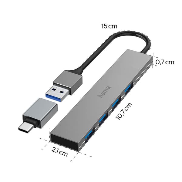 Hub USB-A 3.2 4x Porte 5 Gbit/s USB-C Adapter