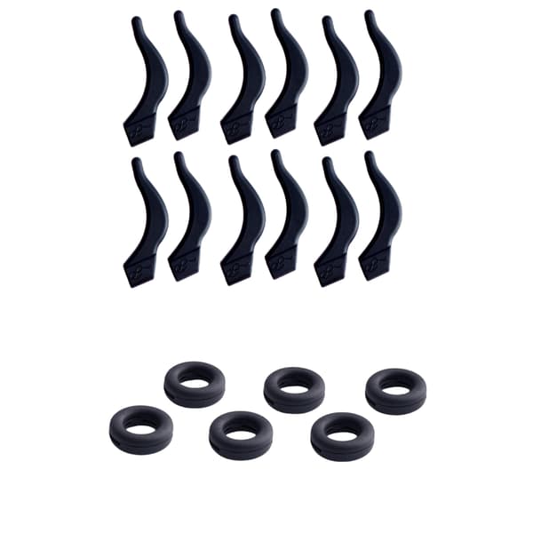 Silikonbrilleholdere, 12 par Black