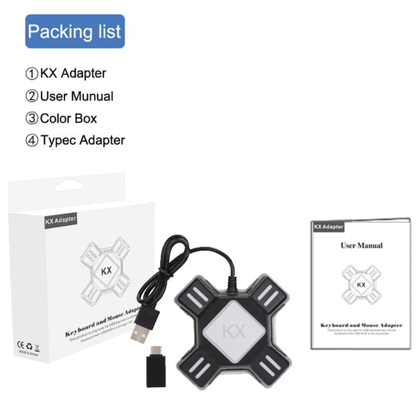 Adapter til mus og tastatur til Switch, Xbox One, PS3/4