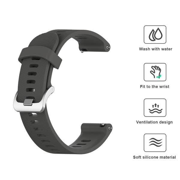 Urrem til Garmin Forerunner 245 Silikone Grey Garmin Forerunner 245 20 mm