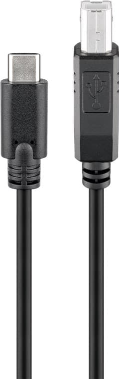 USB-C ™ till USB-B-kabel, 1 m, svart