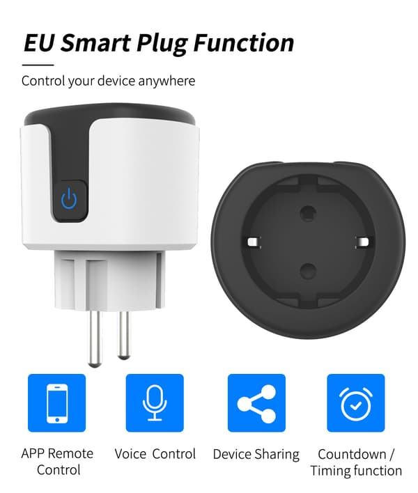 Smart Plug EU Standard Zigbee från Tuya 16A
