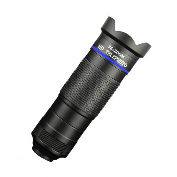 36X HD teleobjektiv for mobiltelefon Black