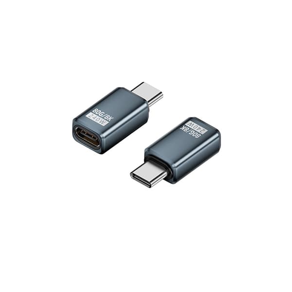240W 80Gbps USB-C Naaras-Uros -sovitin - Suora Liitin (2 kpl) Grey