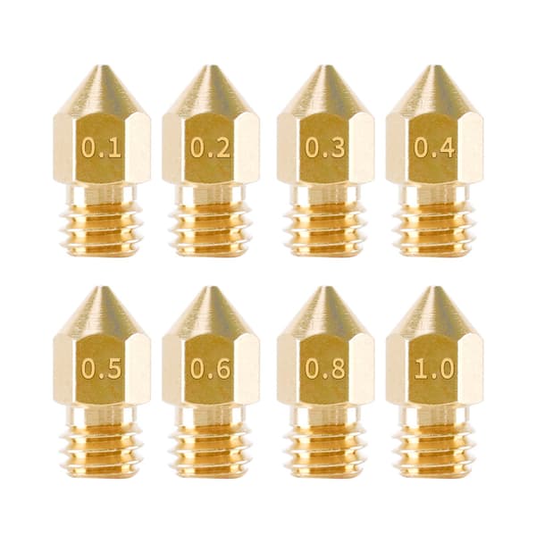 Ekstruderdyser til 3D-printere 8 stk Gold