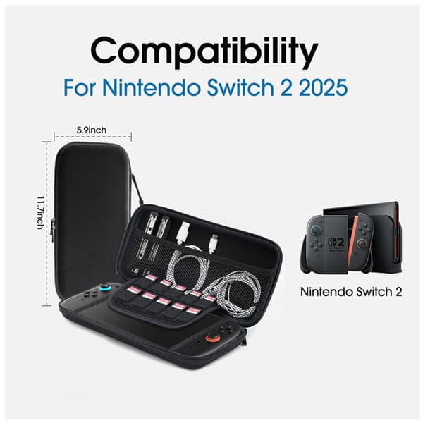 Nintendo Switch 2-etui og oppbevaringspose til tilbehør