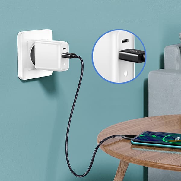 USB A til Type C 3.2 60W datakabel Black+Grey S