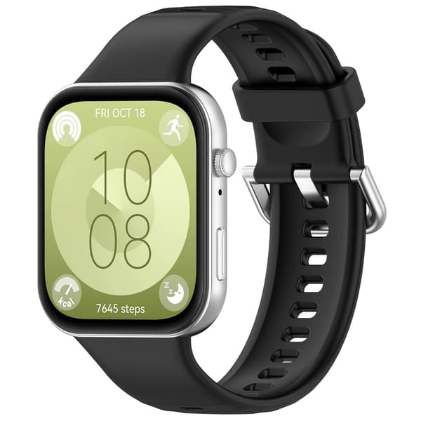Silikonrem for Huawei Fit 4 - Lys Rosa, Sølvspenne Black