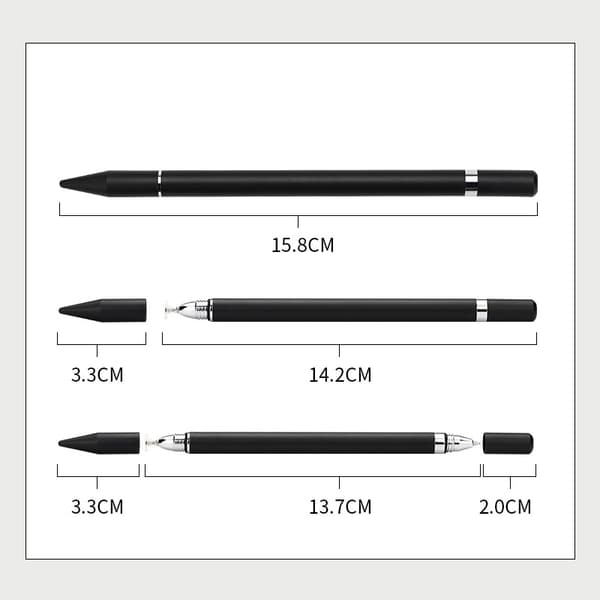 2 i 1 Stylus pen med skrivefunktion sort