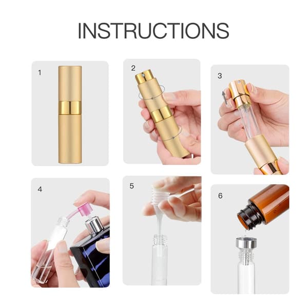 Liten refill sprayflaska för parfym 8 ml Gold