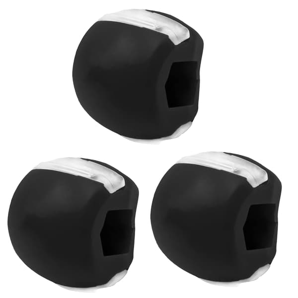 Jawline exerciser kæbetræner silikone Sort 3 Pack