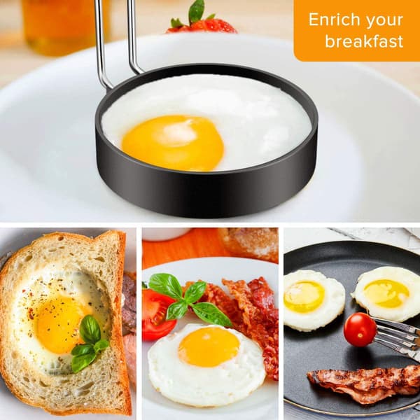 Ægge-ring & Omelet form 4-pak Rustfrit stål / Silikone