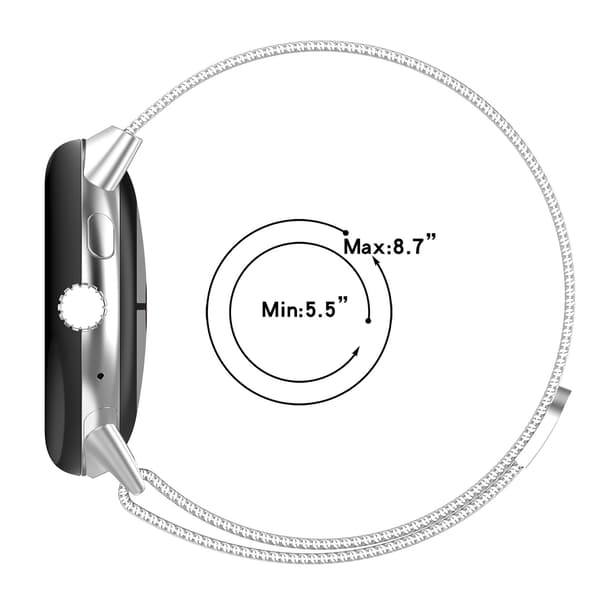 Milanolainen kellohihna Google Pixel Watchille Silver M