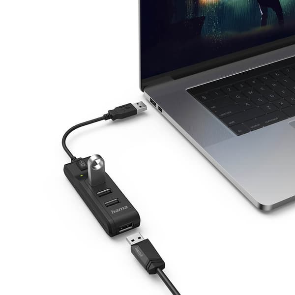 Hub USB-A 2.0 Switch 4x Ports 480 Mbit/s Sort