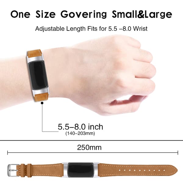 Aito nahkaranneke Fitbit Charge 5/6:lle coffee