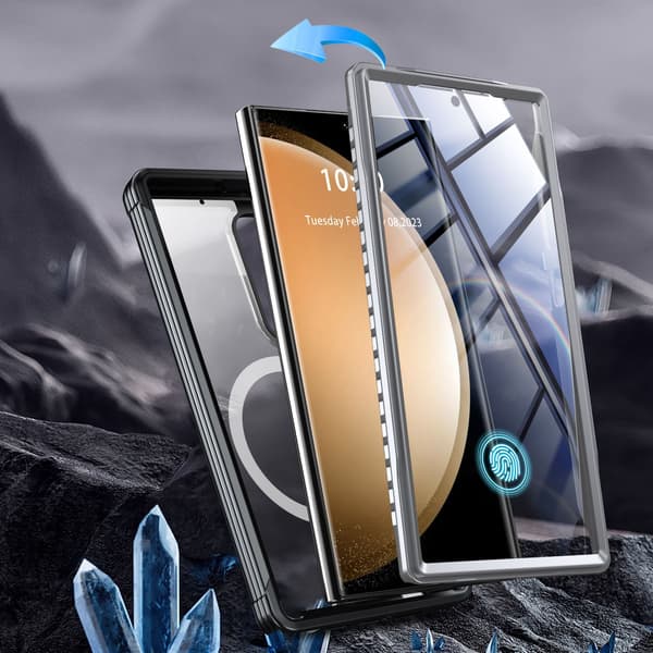 Samsung A55 magnetisk mobildeksel Black+Grey