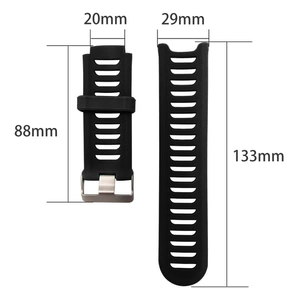 Kellon hihna silikonia Black Garmin Forerunner 910XT