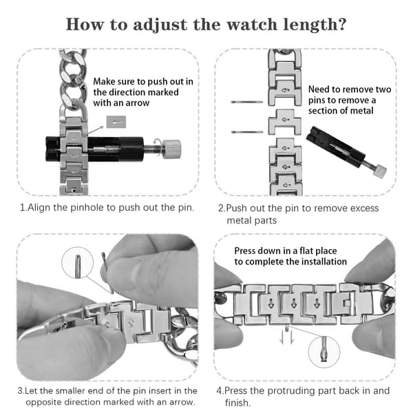 Sølvfarget reim i rustfritt stål til Google Pixel Watch 3 (45 mm)